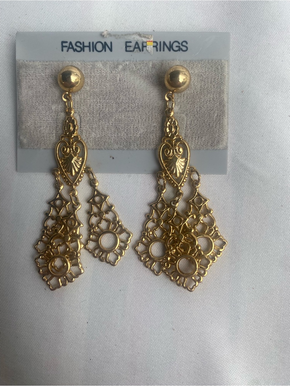 Goldtone Filigree Drop Earrings - Fashion